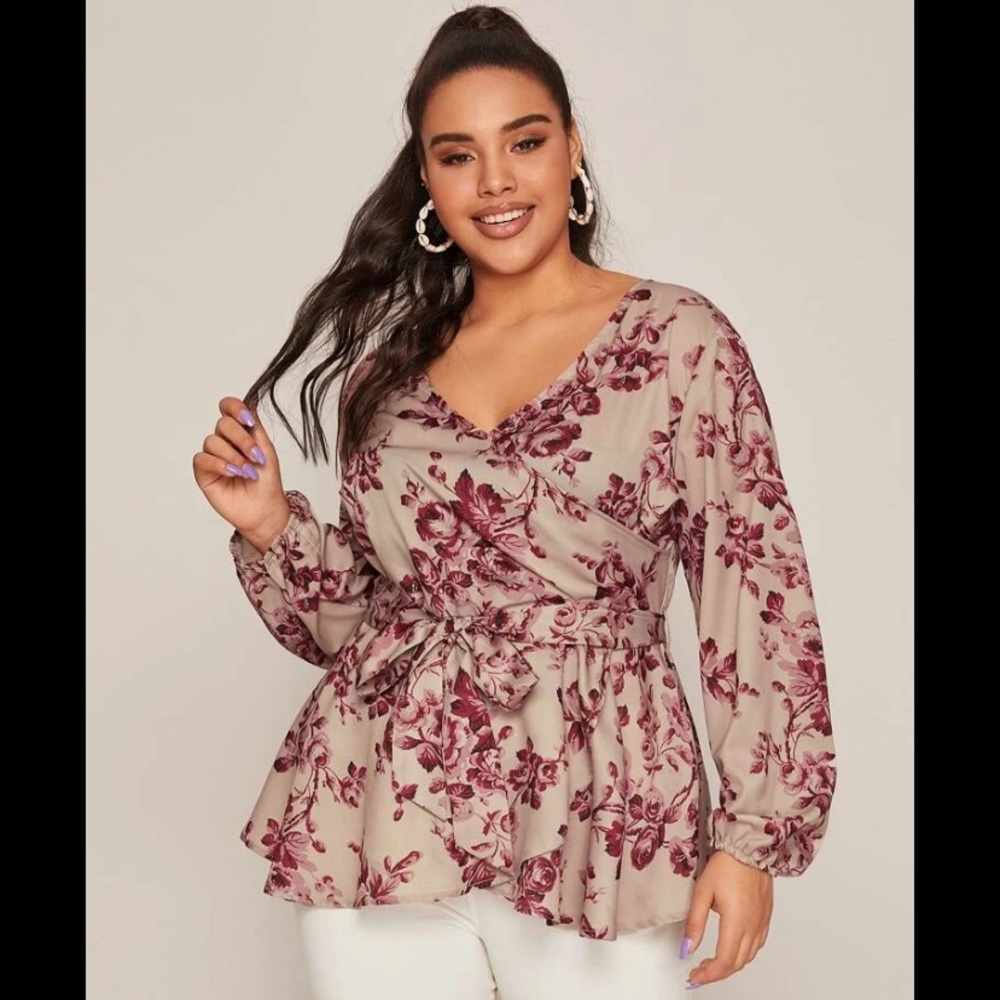 Floral Peplum Wrap top